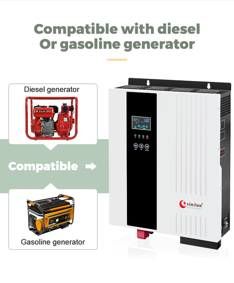 battery less inverter compatible with diesel gasoline generator