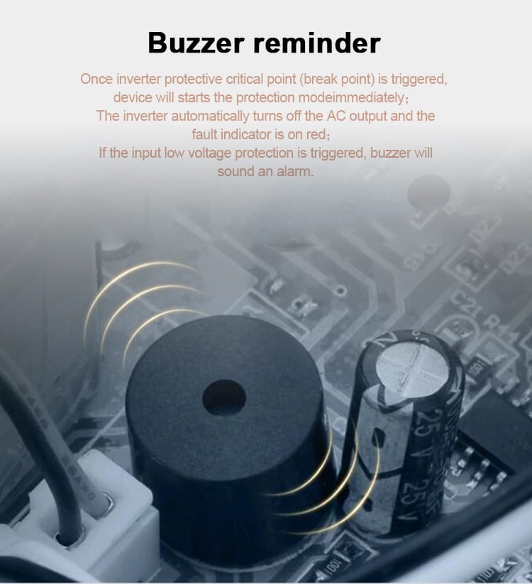 2000w pure sine wave inverter buzzer reminder