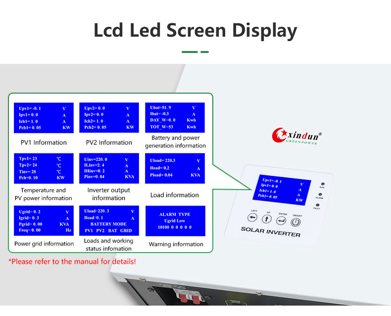 solar dc to ac inverter lcd led