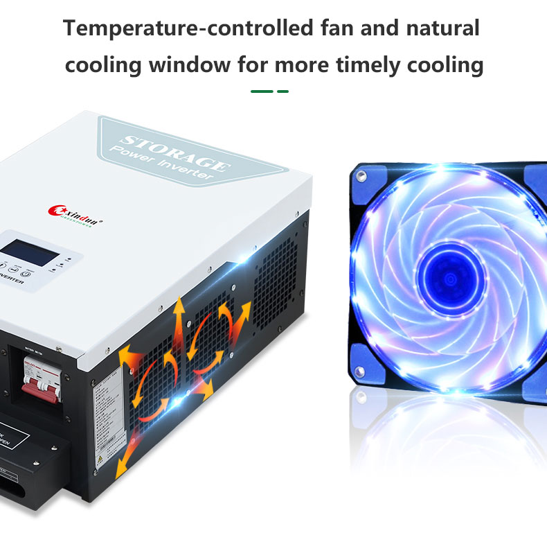 solar dc to ac inverter temperature-controlled fan