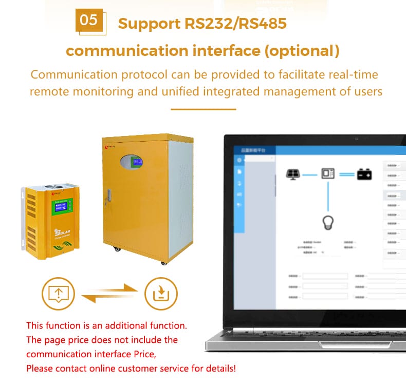 solar battery regulator - rs232/rs485 communication interface